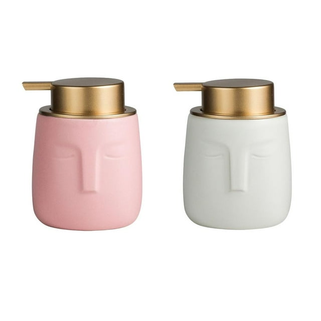 Dispensador de Jabón Perfecl 2 Uds Moderno Bomba de Loción Blanco Rosa