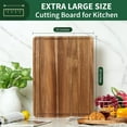 thumbnail image 2 of Ataucjin 20"x15" Acacia Wood Cutting Board, Extra Large Cutting Board with Grip Handles and Juice Grooves, Sturdy Structure, 1.3" Thick, Durable, Reversible, Knife Friendly, 2 of 6