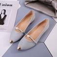 thumbnail image 4 of WORGEOUS 1 par de zapatos desnudos planos puntiagudos de verano elegantes zapatos de mujer soltera antideslizantes con perlas, 4 of 8