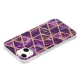 thumbnail image 4 of For Apple iPhone 13 (6.1") Stylish Geometric Marble Design Pattern Soft Silicone Rubber Hybrid Shockproof Lightweight Slim Phone Case For iPhone 13,Purple Marble, 4 of 5