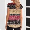 thumbnail image 4 of T-Shirt for Women V Neck Short Sleeve Fashion Graphic Print Abstract Art Style Loose Fit Breathable Summer Tops Casual Streetwear Apparel, 4 of 6