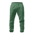 thumbnail image 5 of YOTMKGDO Straight-Leg Baggy Men's Elastic Pants Solid Color Breathable Loose Casual Pants Casual Solid Pants for Men, Green S, 5 of 7