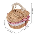 thumbnail image 4 of Canasta de Picnic, Canasta Tejida de Mimbre con Tapa y Revestimiento Extraíble para Dulces, Recolección de Huevos, Juguetes, Bodas, Picnics, Senderismo, 4 of 9