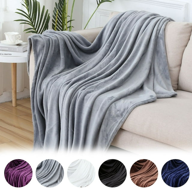 Dvkptbk Flannel Fleece Microfiber Throw Blanket Good Size Lightweight Cozy Couch Bed Super Soft And Warm Solid Color
