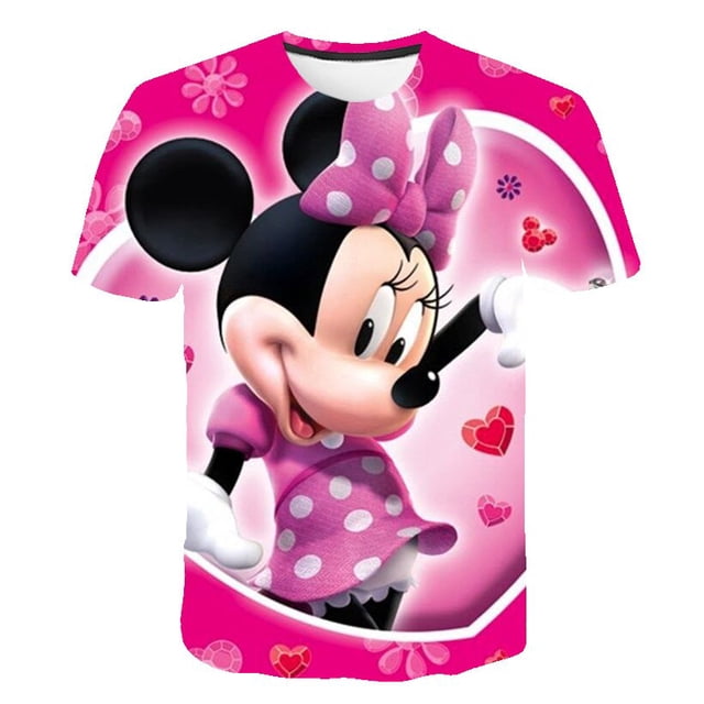 Camisetas de Mickey Mouse para niñas, camisetas con estampado de dibujos animados, camisetas de manga corta de verano, ropa para la serie de Disney, camisetas Outfits4T Gao Jinjia LED