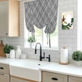 thumbnail image 5 of Wavy Lines Balloon Curtains for Windows, Bedroom Curtains 54 Inch Length, Abstract Minimalist Pattern Gray Tie Up Curtains Panels Thermal Insulated Bathroom Curtains Window 42"x54", 5 of 8