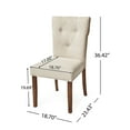 thumbnail image 4 of Dining Chairs Set of 2,Upholstered Kitchen & Dining Room Chairs(Cream), 4 of 5