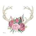 thumbnail image 3 of Gango Home Decor Lodge Contemporary Pink and Purple Floral Buck Horn Set by Paul Brent (Printed on Paper); Two 12x12in Unframed Paper Posters, 3 of 5