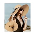 thumbnail image 2 of Wangscanis Women Paper Straw Hat, Wide Brim Bow Decor Breathable Sun Protection, 2 of 7