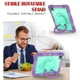 thumbnail image 6 of Casetego for iPad Pro 11 Inch 2024 Case,M4 (5th Generation) Case with Pencil Holder Shockproof Case with 360°Rotating Hand Strap & Stand,Purple Green, 6 of 9