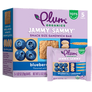 Plum Organics Jammy Sammy Snack Bars, Blueberry and Oatmeal, 1.02 oz Bars, 5 Count