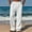 White, variant on Men's and Linen Elastic Waist Blended Breathable Comfortable Soft Beach Casual Trousers Full Length Pants
