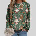 thumbnail image 6 of Futezty Women Christmas Sweatshirts 3D Digital Print Novelty Pullover Tops Funny Santa Xmas Tree Graphic Holiday Outfits, 6 of 7