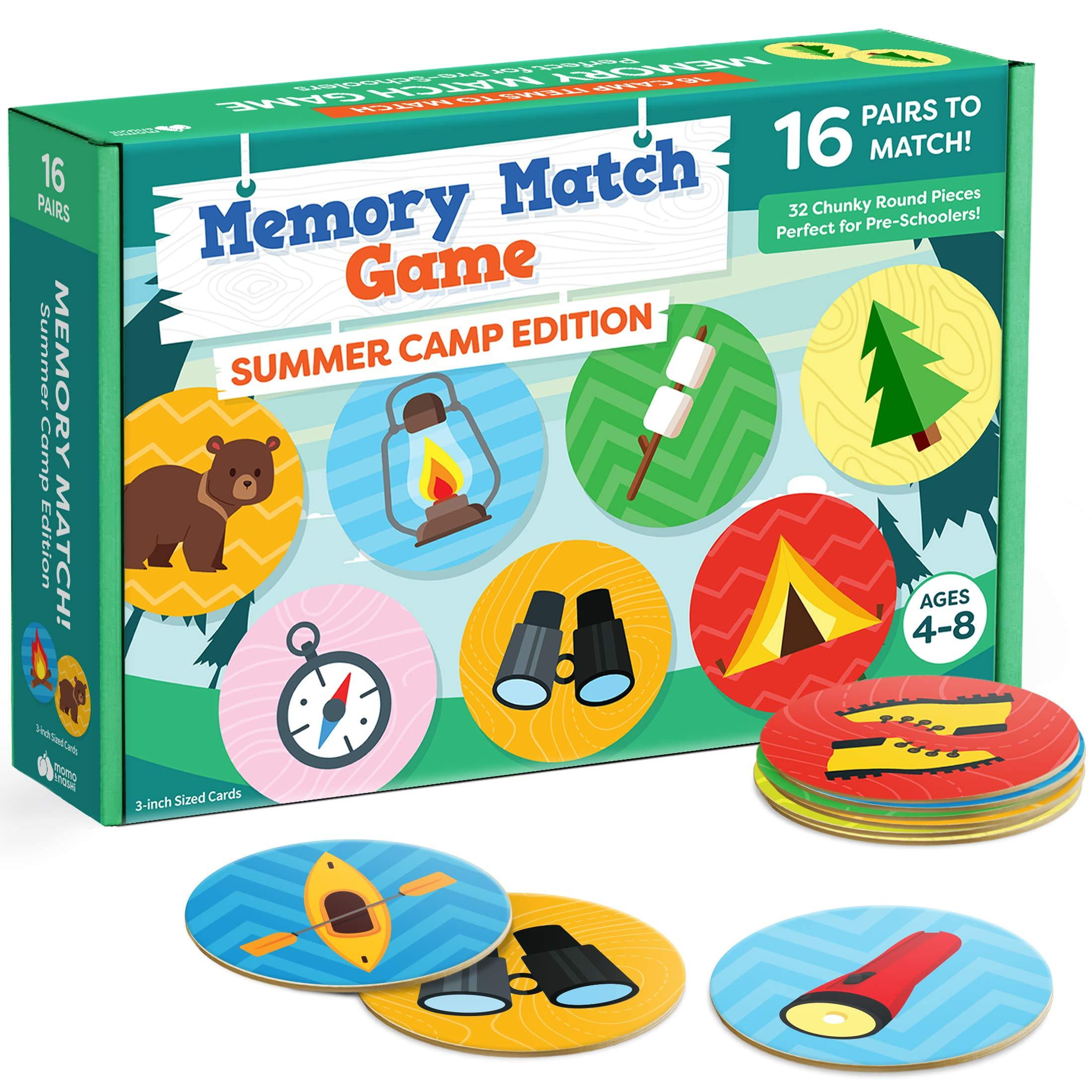 Matching Memory Game for Kids - 32pc Summer Camp Concentration Memory Card  Games for Children - Preschool Toddler Memory Games for Kids 3-5, 3, 4, 5  ...