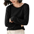thumbnail image 2 of Chandail Chic en Tricot pour Femmes, Chandail en Acrylique Ultra-Doux, Col Rond et Manches Longues, Coupe Décontractée, Conçu pour un Usage Quotidien Polyvalent à la Maison Ou au Travail, 2 of 9