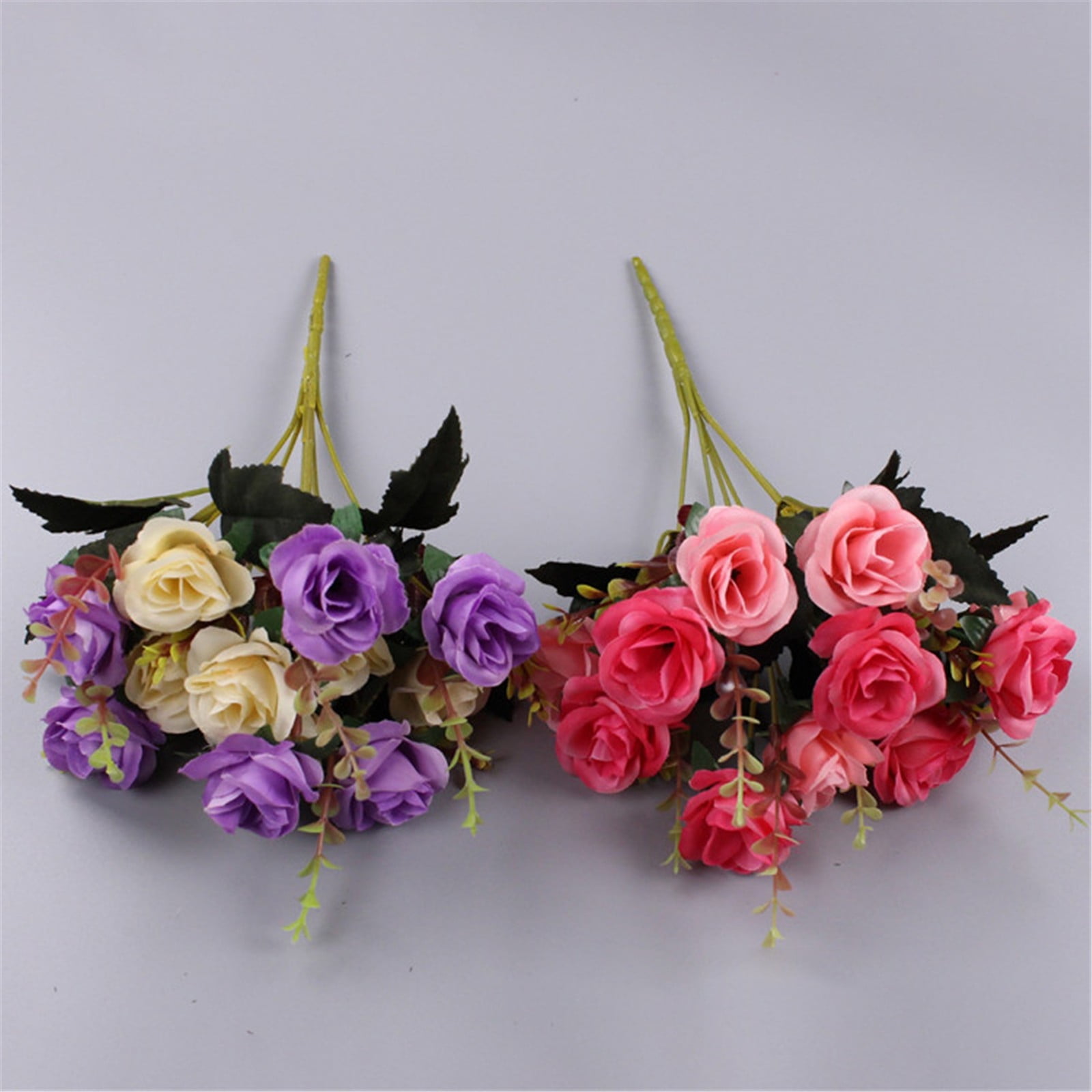ZFSBZBS 3 Pcs 12 Head Artificial Flowers, Artificial Peony Small Silk Flowers Fake Peonies Bouquet Rose Flower Arrangement Table Centerpiece for Dining Party Home Decoration Hot Pink