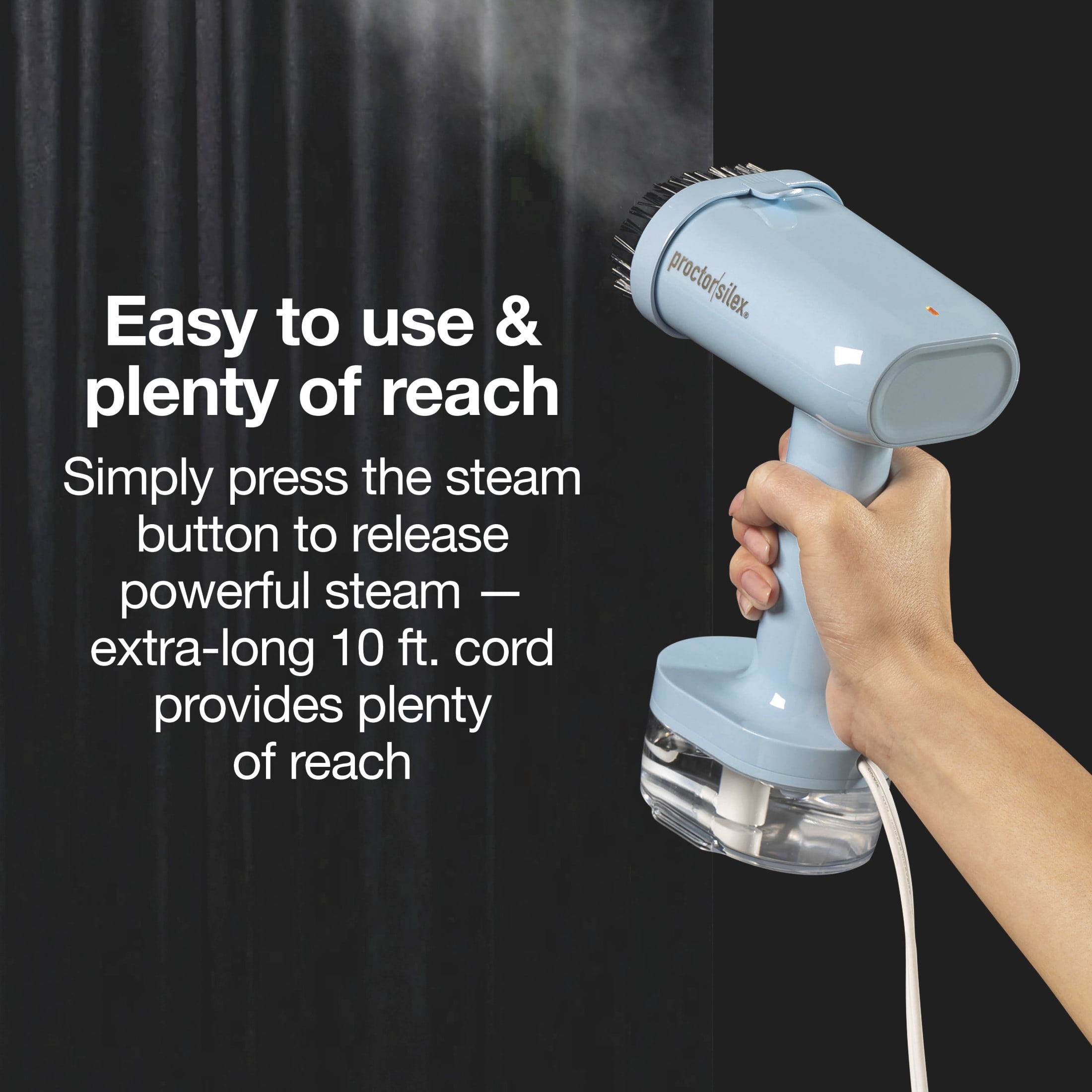 Proctor Silex 2-in-1 Handheld Garment Steamer and Iron for Clothes with Removable Water Reservoir