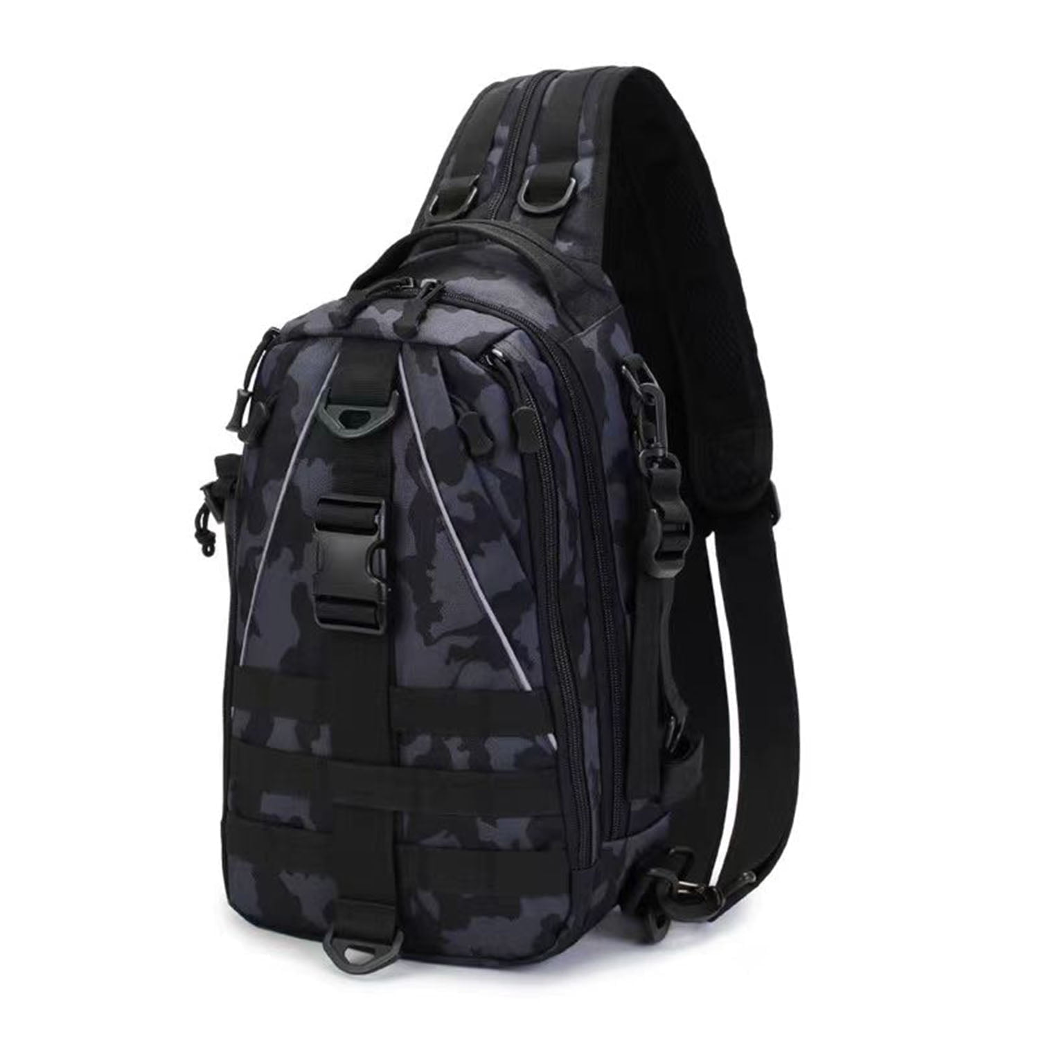 Gowinsee Fishing Tackle Backpack with Rod Holders, Lightweight Outdoor Water-Resistant Fishing Shoulder Storage Bag for Fishing, Hiking, Hunting
