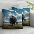 thumbnail image 3 of Leisuo Throw Pillows Cover Buffalo Front White Animals Animal Wildlife Farm Profile Cushion Case white, 3 of 5