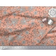 thumbnail image 2 of Soimoi Moss Georgette Fabric Leaves & Floral Block Printed Fabric 1 Yard 42 Inch Wide, 2 of 3