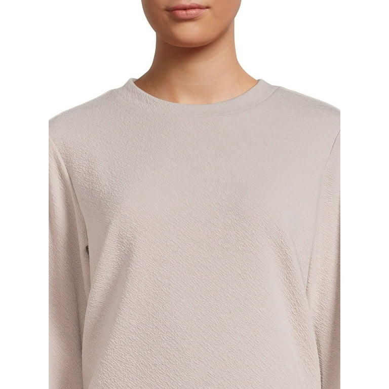 Avia Pink Textured Pullover Top Size Medium Long Sleeve High Neck