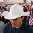 thumbnail image 3 of USA 250th Anniversary Cowboy Hat for Men Women Retro Felt Western Patriotic Hat America 250 Years Birthday Celebration Gift 1776-2026 Wide Brim Sun Cap, 3 of 5