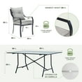 thumbnail image 3 of Hanover Lavallette 7-Piece Steel Outdoor Dining Set with Table Umbrella and Base, Seats 6, 3 of 21