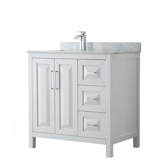 Wyndham Collection WCV252536SWHCMUNSMXX Daria 36" Free Standing Single Vanity Set - White