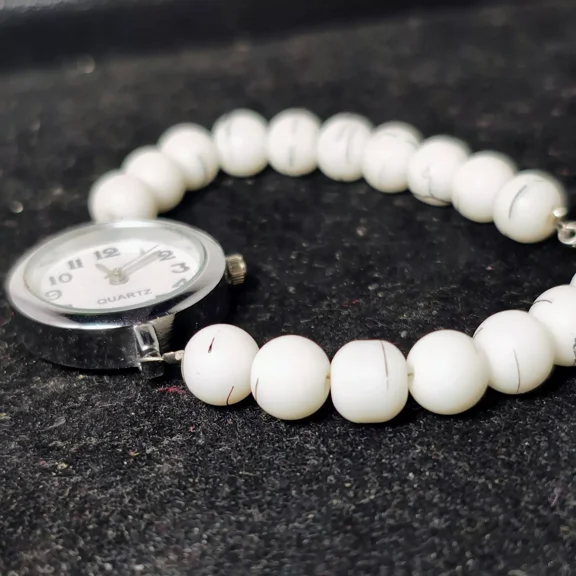ROYALGEMSTONE Wrist Watch for Women, Present for Her, White Dial, Valentine's Day Gift, Watch
