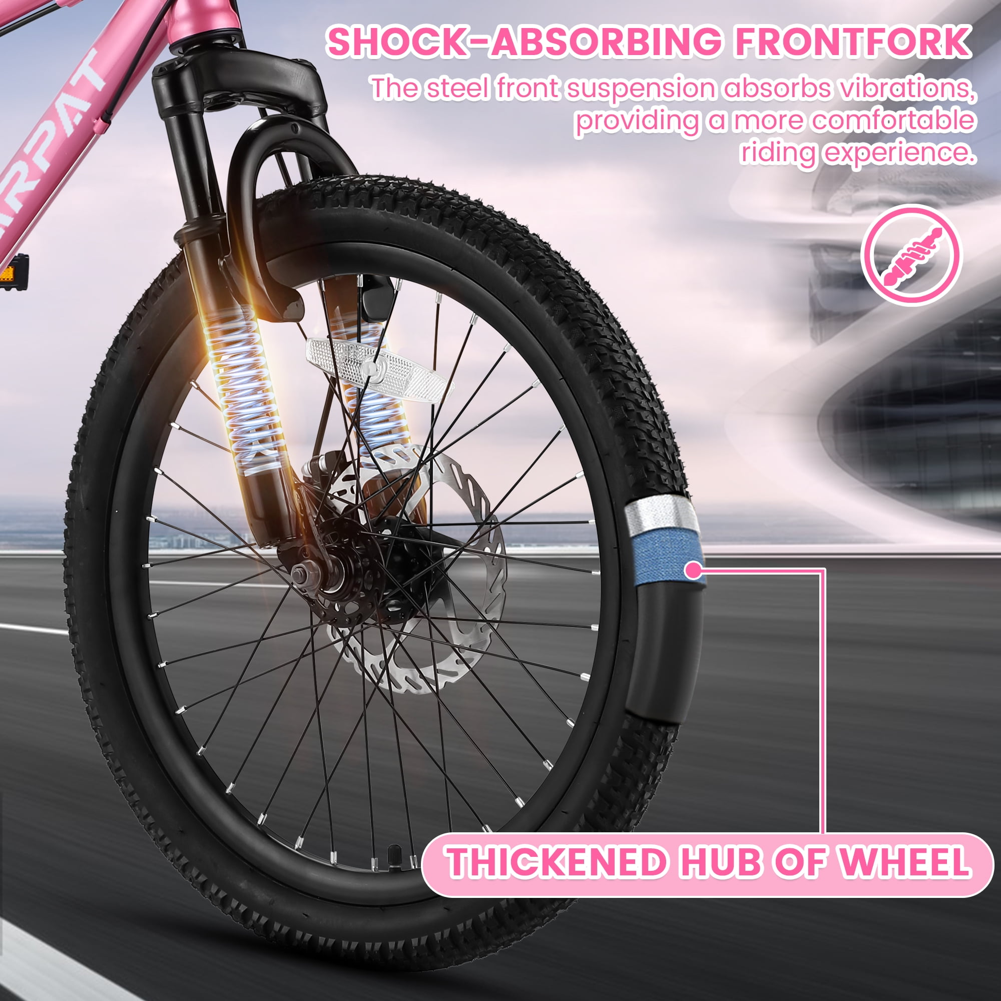 20 inch Mountain Bike For Boys Girls, 7 Speed Kids' MTB Summer Travel Birthday Gifts Children Bicycles