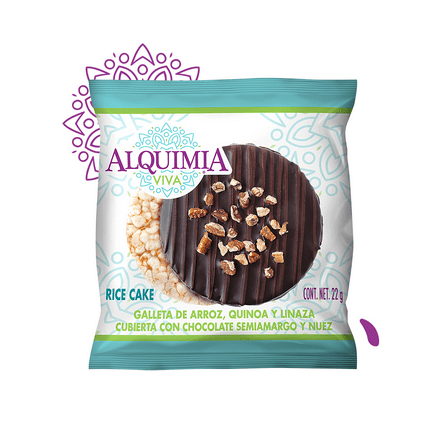 (Pack of 8) Alquimia Dark Chocolate Pecan Rice Cakes 4.4 oz
