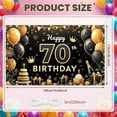 thumbnail image 2 of Golden Glitter 70th Birthday Banner Black Gold Display Royal Crown Balloon Decor Golden Anniversary Backdrop for 70th Birthday Party Senior Anniversary Family Gathering, 2 of 9