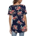 thumbnail image 4 of a.Jesdani Women's Plus Size Tunic Tops Casual Floral Blouses Short Sleeve Henley Shirts for Women M-4XL, 4 of 7
