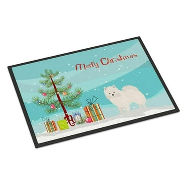 American Eskimo Christmas Tree Door Mat