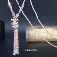 thumbnail image 3 of Collier Pull Perles de Cristal Pailleté Long Collier à Pompons pour Femmes, 3 of 10