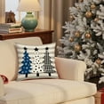 thumbnail image 5 of Holiday Decor Pillow Case 18x18 Inch Blue Snowman Print Short Plush Soft Material for Christmas Living Room Sofa, 5 of 5
