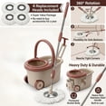thumbnail image 2 of BAWOSEVEN Spin Mop and Bucket Set - 360° Swivel Head, Hands-Free Wringer, 4 Microfiber Pads for Tile Hardwood, 2 of 6