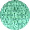 thumbnail image 1 of Ahgly Company Indoor Round Abstract Turquoise Blue Modern Area Rugs, 6' Round, 1 of 4