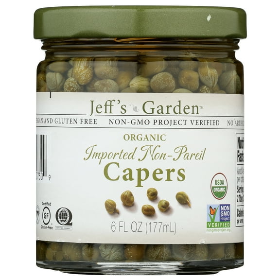 Pack of 6, Jeffs Garden Imported Non-Pareil Capers, 6 oz​