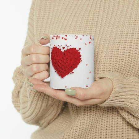 

Coffee Mug Covered with Hearts 11oz