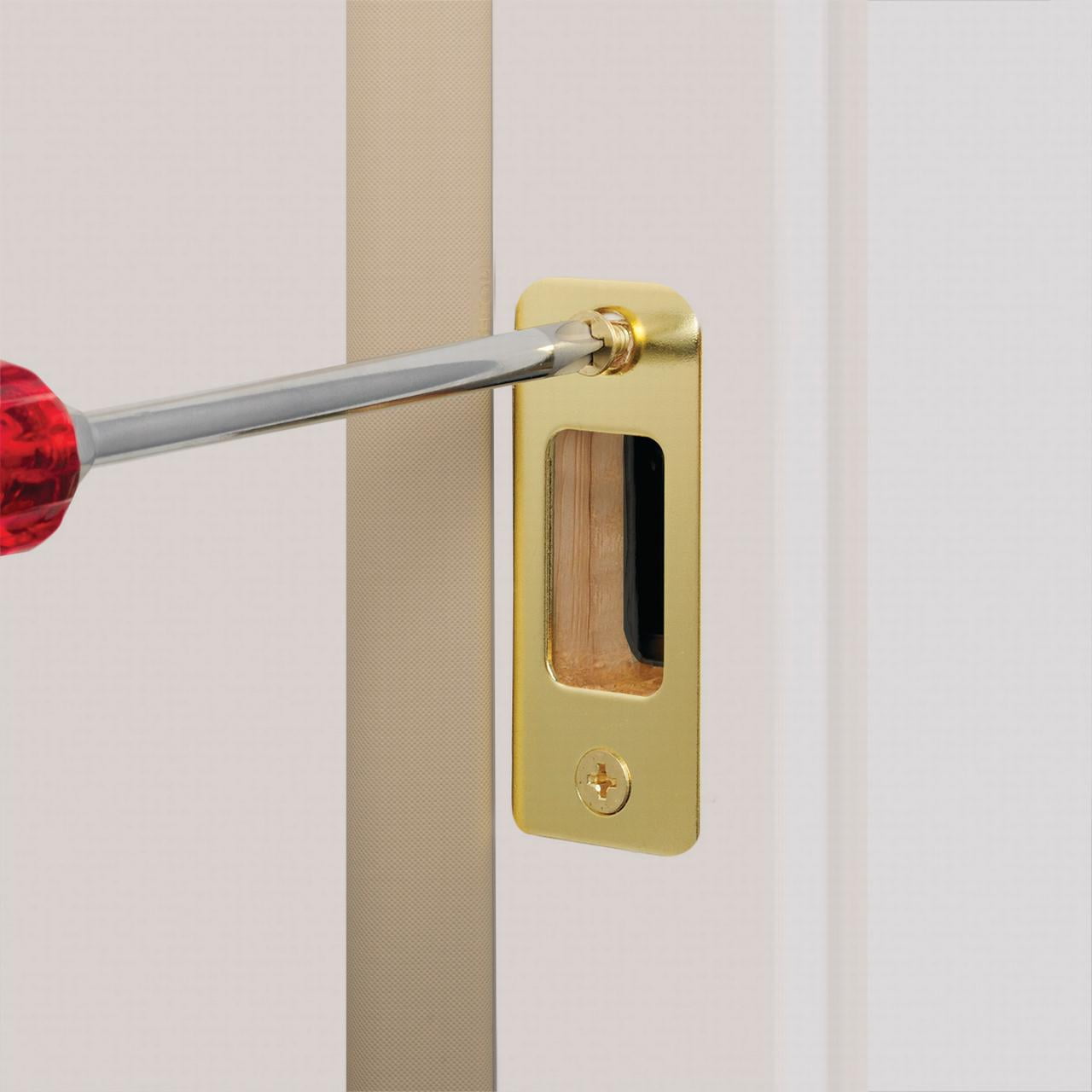 Hyper Tough Keyed Entry Tulip Style Doorknob and Deadbolt Double Combo pack Polished Brass Finish