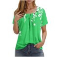 thumbnail image 1 of Camisetas de Cuello Redondo Impreso Gradiente de las Mujeres, Manga Corta Casual Top para el Uso Diario, 1 of 6