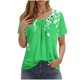 thumbnail image 1 of Camisetas de Cuello Redondo Impreso Gradiente de las Mujeres, Manga Corta Casual Top para el Uso Diario, 1 of 6