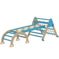 thumbnail image 1 of Qaba 8-in-1 Pikler Triangle Set – Foldable Wooden Climbing Arch & Ramp for Playtime, Blue | Indoor Gym & Balance Toy for Home Use, 1 of 7
