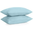 thumbnail image 3 of Dan River Standard Pillowcase Aqua Set of 2 with Envelope Closure Jersey Knit Cotton Ultra Soft Breathable - 20x30 in, 3 of 9