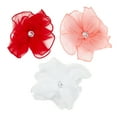 thumbnail image 5 of Offray White Large Sheer With Gem Center Flower Embellishment, 1 Each, 5 of 10