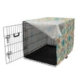 thumbnail image 3 of Floral Dog Crate Cover, Retro Doodle Flower Field Dandelions Daisy Birds Circles Cheerful Image, Easy to Use Pet Kennel Cover for Medium Large Dogs, 35" x 23" x 27", Multicolor, by Ambesonne, 3 of 6