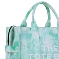 thumbnail image 2 of Bolso Hombro Lona Informal Con Teñido Anudado Bandolera Letras para Fiesta () Verde, 2 of 9