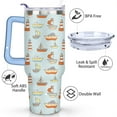 thumbnail image 3 of 40oz Ocean Nautical Anchor Stainless Steel Flip Straw Tumbler Spill Proof Travel Cup Double Wall Vacuum Insulated Coffee Mug with Top Handle, 3 of 6