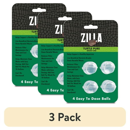 Zilla Turtle Pure Turtle Water Care, Aquarium Water Conditioner, 4 Count